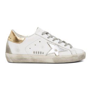 Golden Goose Superstar Sneakers White/Silver/Gold, 38